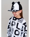 Кепка текстильная для девочек черный,белый