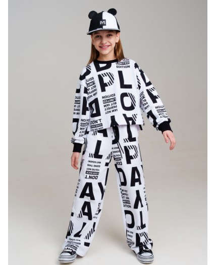 Кепка текстильная для девочек черный,белый