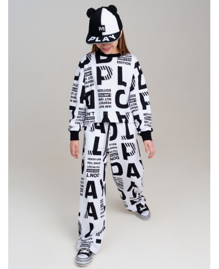 Кепка текстильная для девочек черный,белый