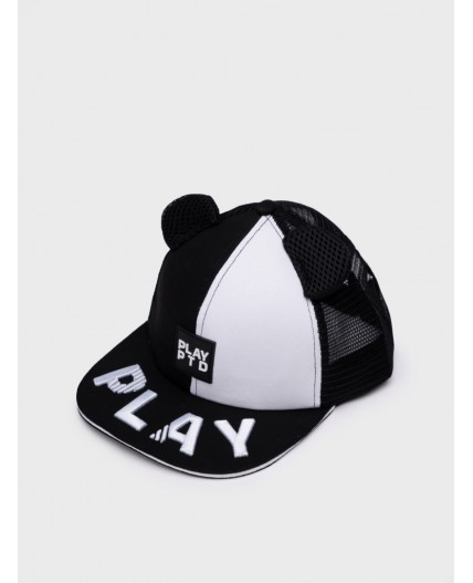 Кепка текстильная для девочек черный,белый