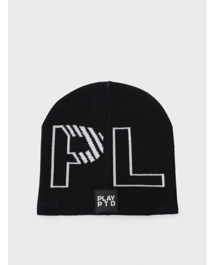 Шапка трикотажная для девочек черный,белый