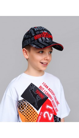 Кепка текстильная для мальчиков черный,красный