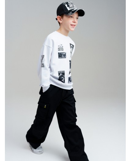 Кепка текстильная для мальчиков черный,белый