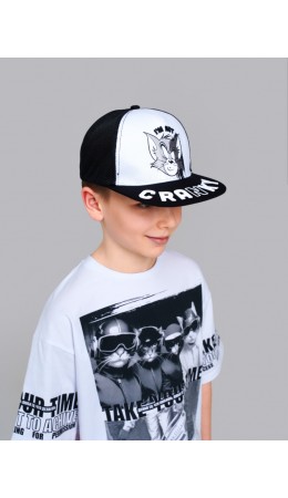 Кепка текстильная для мальчиков белый,черный