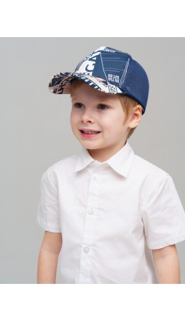 Кепка текстильная для мальчиков тёмно-синий,белый,бежевый