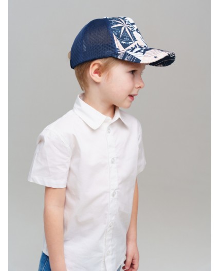 Кепка текстильная для мальчиков тёмно-синий,белый,бежевый