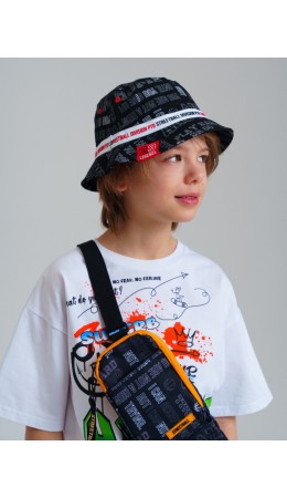 Панама текстильная для мальчиков черный,белый,красный