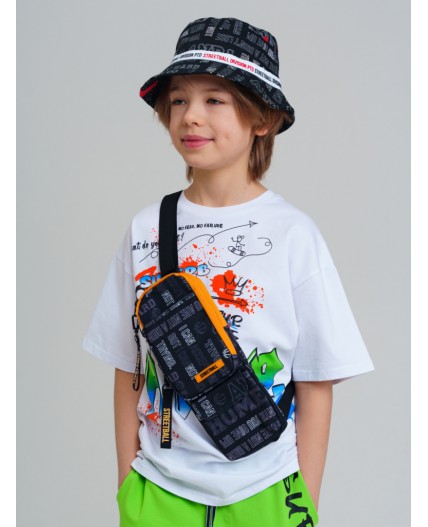 Панама текстильная для мальчиков черный,белый,красный