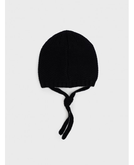 Шапка детская трикотажная для девочек черный,белый