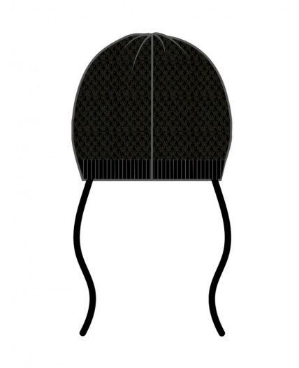 Шапка детская трикотажная для девочек черный,белый