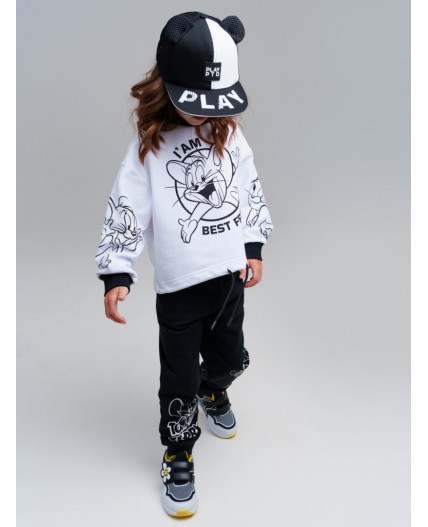 Кепка текстильная для девочек черный,белый