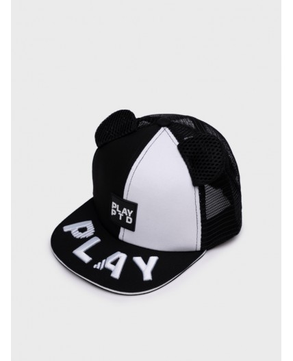 Кепка текстильная для девочек черный,белый