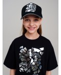 Кепка текстильная для девочек черный