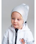 Шапка детская трикотажная для девочек серебряный