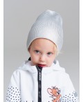 Шапка детская трикотажная для девочек серебряный