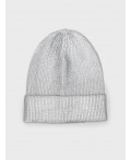 Шапка детская трикотажная для девочек серебряный