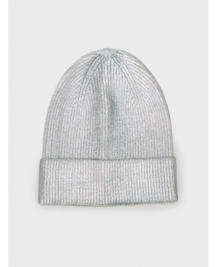 Шапка детская трикотажная для девочек серебряный