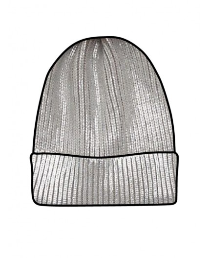 Шапка детская трикотажная для девочек серебряный