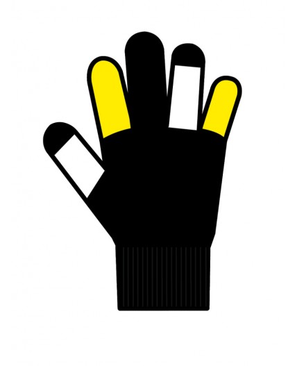 Перчатки трикотажные для девочек черный,жёлтый