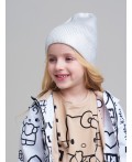 Шапка трикотажная для девочек серебряный