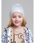 Шапка трикотажная для девочек серебряный