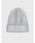 Шапка трикотажная для девочек серебряный