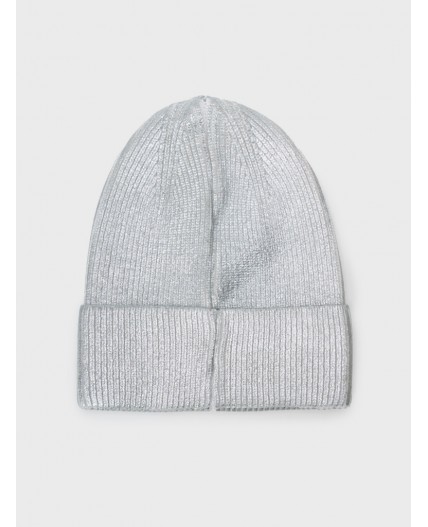 Шапка трикотажная для девочек серебряный