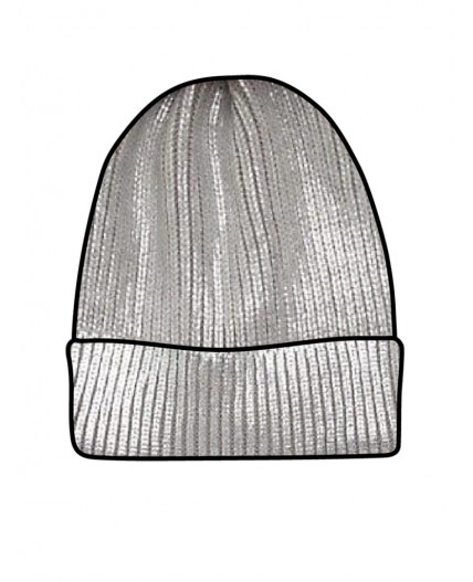 Шапка трикотажная для девочек серебряный