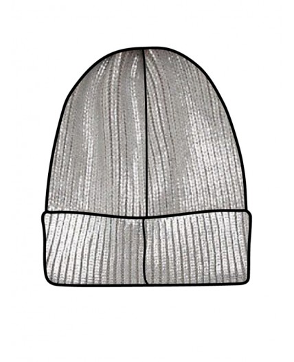 Шапка трикотажная для девочек серебряный