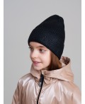 Шапка трикотажная для девочек черный