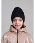 Шапка трикотажная для девочек черный