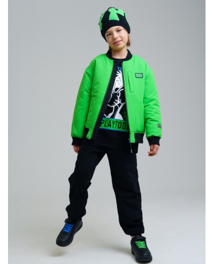 Шапка трикотажная для мальчиков черный,зеленый