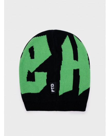 Шапка трикотажная для мальчиков черный,зеленый