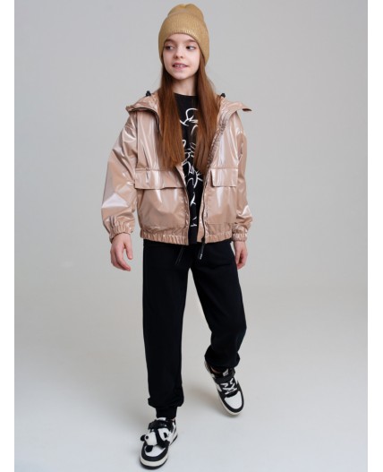 Шапка трикотажная для девочек бежевый