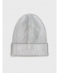 Шапка трикотажная для девочек серебряный