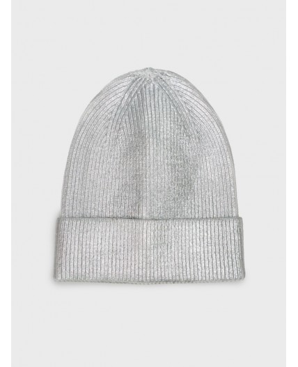 Шапка трикотажная для девочек серебряный