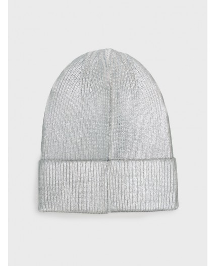 Шапка трикотажная для девочек серебряный