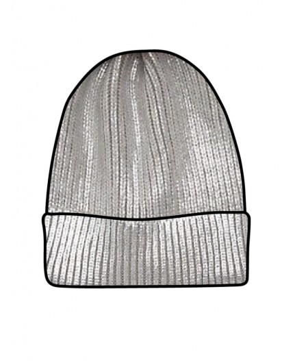 Шапка трикотажная для девочек серебряный