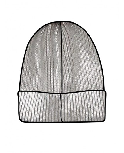 Шапка трикотажная для девочек серебряный