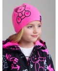 Шапка трикотажная для девочек, 2 шт в комплекте разноцветный,розовый неоновый