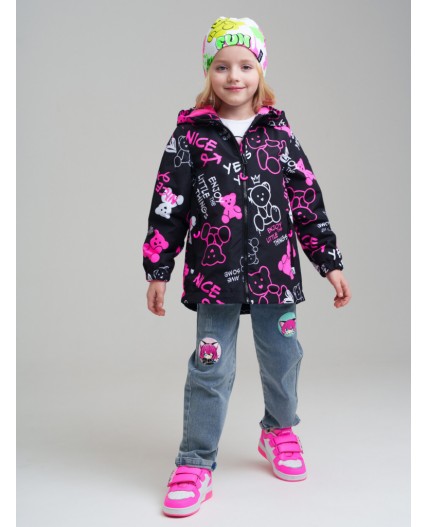 Шапка трикотажная для девочек, 2 шт в комплекте разноцветный,розовый неоновый