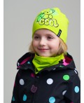 Комплект трикотажный для девочек: шапка, снуд светло-зеленый