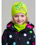 Комплект трикотажный для девочек: шапка, снуд светло-зеленый