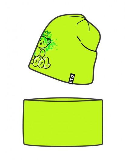 Комплект трикотажный для девочек: шапка, снуд светло-зеленый