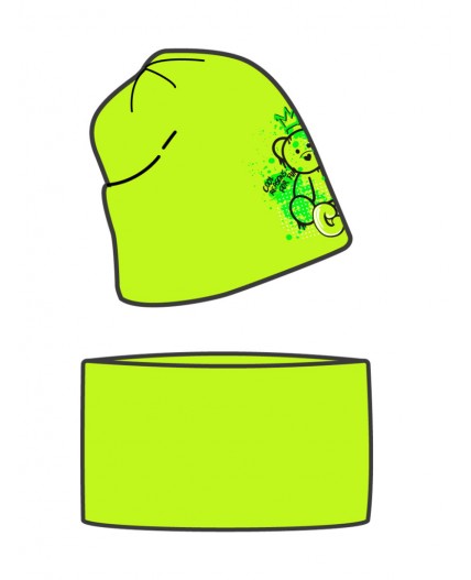 Комплект трикотажный для девочек: шапка, снуд светло-зеленый