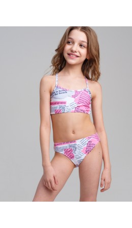 Купальный костюм трикотажный для девочек разноцветный