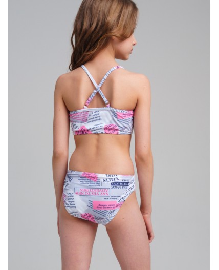 Купальный костюм трикотажный для девочек разноцветный