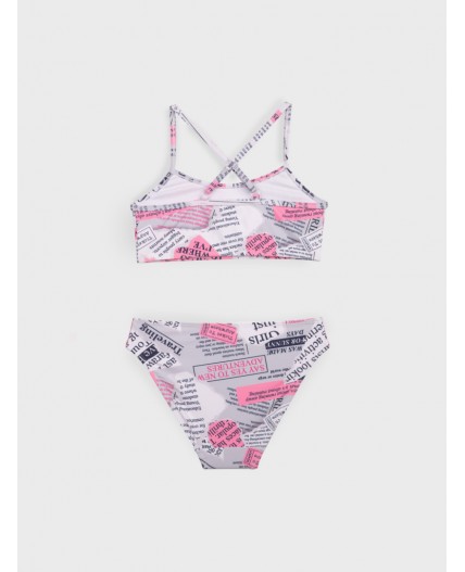 Купальный костюм трикотажный для девочек разноцветный