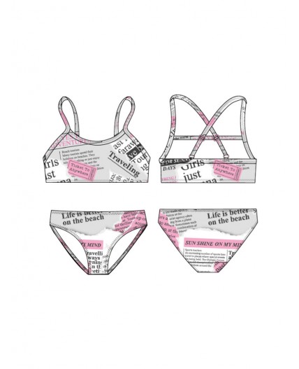 Купальный костюм трикотажный для девочек разноцветный