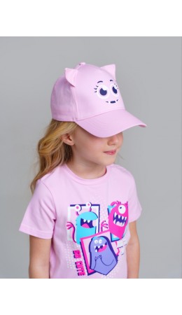 Кепка текстильная для девочек светло-розовый